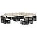 Set Divano da Giardino 14 pcs Nero e Bianco Crema polyrattan - Foto miniatura 1