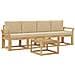 Set di divani da esterno con cuscino 5 pcs Bianco e Beige - Foto miniatura 1