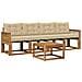Set di divani da esterno con cuscino 5 pcs Naturale e Beige - Foto miniatura 1