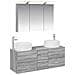Set di mobili per il bagno 4 pcs Sonoma grigio - Foto miniatura 1