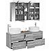 Set di mobili per il bagno 4 pcs Sonoma grigio - Foto miniatura 3