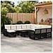 Set Divano da Giardino 13 pz Nero e Bianco Crema polyrattan - Foto miniatura 6