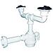 "SIFONE PVC DUE 2 VIE Con PILETTA E SCARICO LAVATRICE Con CANOTTO 1"" 1/4" - Foto miniatura 1