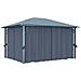 Gazebo con Tenda 400 x 300 cm Antracite Alluminio - Foto miniatura 1