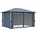 Gazebo con Tenda 400 x 300 cm Antracite Alluminio - Foto miniatura 3