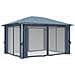 Gazebo con Tenda 400 x 300 cm Antracite Alluminio - Foto miniatura 4