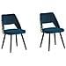 Set Di 2 Sedie Da Pranzo In Velluto Blu Ansley - Foto miniatura 17