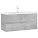 Mobile con Lavabo Integrato Grigio Cemento in Legno Multistrato - Foto miniatura 2