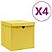 Contenitori con Coperchi 4 pz 28x28x28 cm Giallo - Foto miniatura 1