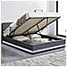 Newyork Struttura Letto In Velluto Grigio Con Led 140x190 Cm - Foto miniatura 2