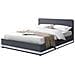 Newyork Struttura Letto In Velluto Grigio Con Led 140x190 Cm - Foto miniatura 1