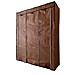 Armadio Spogliatoio In Tessuto Con Ante Con Cerniera E Tasche Laterali Home Misure 170x127x45cm Marrone - Foto miniatura 3