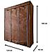 Armadio Spogliatoio In Tessuto Con Ante Con Cerniera E Tasche Laterali Home Misure 170x127x45cm Marrone - Foto miniatura 5