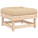Poggiapiedi Da Giardino Con Cuscino In Legno Massello Di Pino - Foto miniatura 2