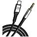 Cavo Da Usb-c A Jack 3,5 Mm Alluminio Robusto Suono Nitido 1 Metro, Nero - Foto miniatura 1