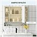 Armadietto Con Specchio A 4 Sezioni Con Ripiani Regolabili, Specchiera Bagno In Legno E Vetro, 90x15x75 Cm, Bianco - Foto miniatura 1