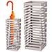 Portaombrelli in Metallo Design Moderno Porta Ombrelli Quadrato Stand Grigio - Foto miniatura 1