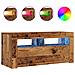 Mobile Porta TV con LED Legno Antico 90x35x40 cm Multistrato - Foto miniatura 1