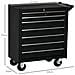 Carrello da Officina con 7 Cassetti, Serratura con Chiavi, Ruote e Maniglia, 69x33x75cm, Nero - Foto miniatura 5