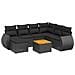Set Divani Da Giardino Con Cuscini 8 Pz Nero In Polyrattan - Foto miniatura 2