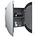 Armadio da Bagno con Specchio Rotondo e LED Grigio 54x54x17,5cm - Foto miniatura 5