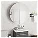 Armadio da Bagno con Specchio Rotondo e LED Grigio 54x54x17,5cm - Foto miniatura 2