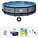 Piscina Fuori Terra - In Giro - 360x360x76 Cm - Grigio - Include Accessori Coordinati Cb26 - Foto miniatura 1