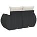 Divano Da Giardino Con Cuscini A 2 Posti Nero In Polyrattan - Foto miniatura 5