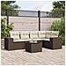 Set Divano da Giardino 6 pz con Cuscini Marrone in Polyrattan - Foto miniatura 2