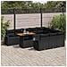 Set Divani da Giardino 11 pz con Cuscini in Polyrattan Nero - Foto miniatura 2