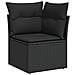 Set Divani da Giardino 11 pz con Cuscini in Polyrattan Nero - Foto miniatura 6