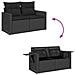 Set Divani da Giardino 11 pz con Cuscini in Polyrattan Nero - Foto miniatura 8