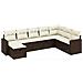 Set Divani da Giardino 8 pz con Cuscini Marrone in Polyrattan - Foto miniatura 1