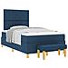 Letto Box Spring con Materasso e Panca Blu 120x200 cm Tessuto - Foto miniatura 1
