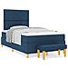 Letto Box Spring con Materasso e Panca Blu 120x200 cm Tessuto - Foto miniatura 4