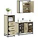 Set Mobili da Bagno 3 pz Rovere Sonoma in Legno Multistrato - Foto miniatura 2