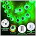 Catena Luminosa Di Halloween 5 M 30 Led Bulbi Oculari Verdi 8 Modalità - Foto miniatura 3