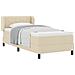 Letto box spring con materasso Crema 90 x 200 cm Tessuto - Foto miniatura 3