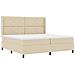 Letto a molle con materasso Crema 200 x 200 cm Tessuto - Foto miniatura 1