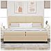 Letto a molle con materasso Crema 200 x 200 cm Tessuto - Foto miniatura 4