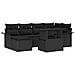 Set Divano da Giardino con cuscino 7 pcs Nero Poly Rattan - Foto miniatura 1