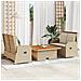 Set Divani da Giardino 3 pz con Cuscini in Polyrattan Beige - Foto miniatura 2