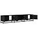 Mobile TV Rovere nero 210 x 35 x 41 cm Legno multistrato - Foto miniatura 5