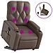 Poltrona Alzapersona Reclinabile Massaggio Marrone Similpelle - Foto miniatura 1