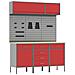 Set di mobili da lavoro con cassetto con blocco 8 pcs Rosso - Foto miniatura 1
