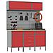 Set di mobili da lavoro con cassetto con blocco 8 pcs Rosso - Foto miniatura 3