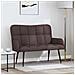 Sofa a Due Posti Marrone Scuro 115 x 61 x 87 cm Tessuto - Foto miniatura 2