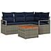 Set Divano da Giardino con cuscino 5 pcs Grigio polyrattan - Foto miniatura 1