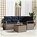Set Divano da Giardino con cuscino 5 pcs Grigio polyrattan - Foto miniatura 2