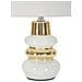 Lampada Da Tavolo Liara Bianca E Oro In Ceramica Con Paralume In Tessuto — Ø 23×32 Cm - Foto miniatura 2